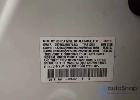 2014 Acura Mdx from USA, damaged, VIN 5FRYD4H21EB011908